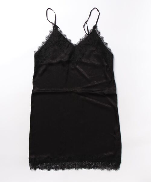 LOWRYS FARM（ローリーズファーム）の「サテンレースキャミワンピース　979067（ワンピース・レディース・ブラック/グレー・SHORT/LONG）」の10枚目の写真