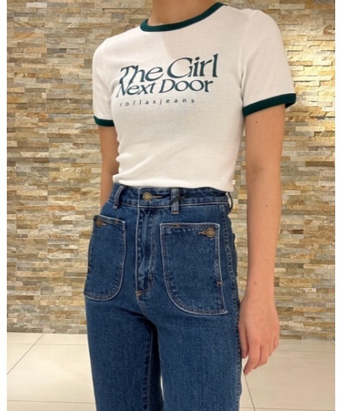 ROLLA'S（ローラス）の「GIRL NEXT DOOR BABY RIB TEE（Tシャツ/カットソー・レディース・ホワイト×グリーン・8/S/10/M）」の7枚目の写真