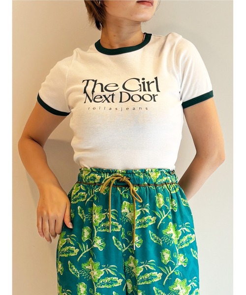 ROLLA'S（ローラス）の「GIRL NEXT DOOR BABY RIB TEE（Tシャツ/カットソー・レディース・ホワイト×グリーン・8/S/10/M）」の8枚目の写真