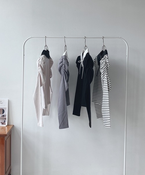 AS KNOW AS plus（アズノゥアズプラス）の「☆衿付きパワショルプルオーバー（Tシャツ/カットソー・レディース・アイボリー/ブラック/その他/サックスブルー・FREE）」の15枚目の写真