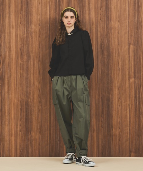 MERLOT（メルロー）の「丸襟ブラウス（シャツ/ブラウス・レディース・ホワイト/ホワイト×ブラック/ブラック・FREE）」の22枚目の写真