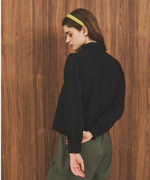 MERLOT（メルロー）の「丸襟ブラウス（シャツ/ブラウス・レディース・ホワイト/ホワイト×ブラック/ブラック・FREE）」の21枚目の写真