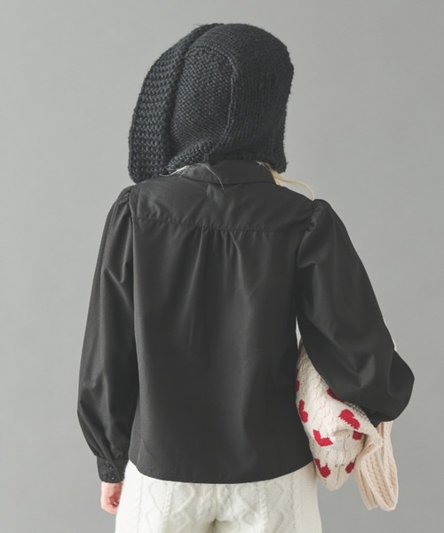 MERLOT（メルロー）の「丸襟ブラウス（シャツ/ブラウス・レディース・ホワイト/ホワイト×ブラック/ブラック・FREE）」の8枚目の写真