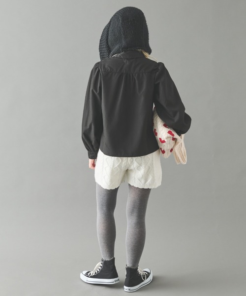 MERLOT（メルロー）の「丸襟ブラウス（シャツ/ブラウス・レディース・ホワイト/ホワイト×ブラック/ブラック・FREE）」の5枚目の写真