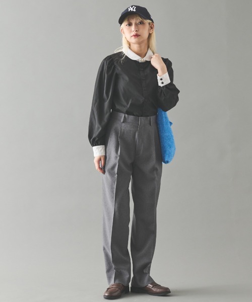 MERLOT（メルロー）の「丸襟ブラウス（シャツ/ブラウス・レディース・ホワイト/ホワイト×ブラック/ブラック・FREE）」の14枚目の写真