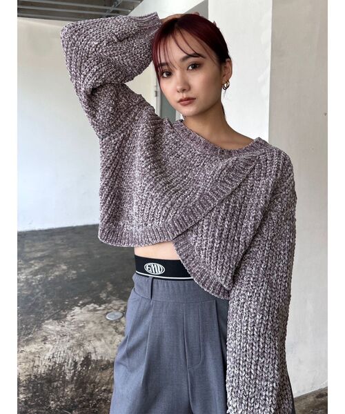 EMODA（エモダ）の「モールクロスニット（ニット/セーター・レディース・ブラック/グレー/アイボリー/ブルー・FREE）」の5枚目の写真