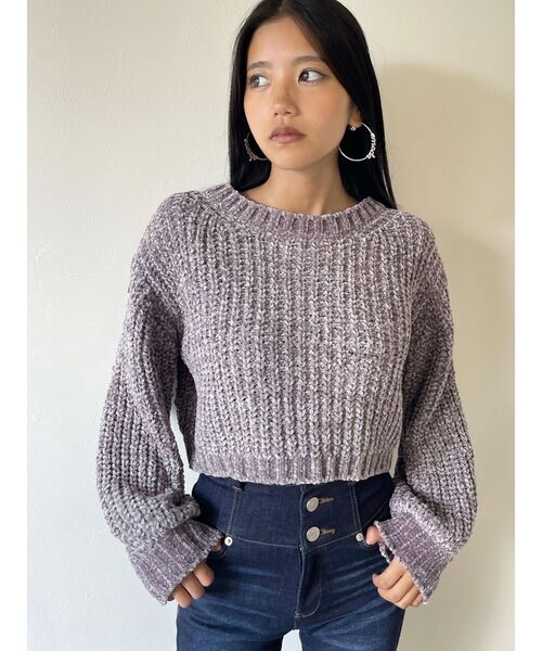 EMODA（エモダ）の「モールクロスニット（ニット/セーター・レディース・ブラック/グレー/アイボリー/ブルー・FREE）」の9枚目の写真