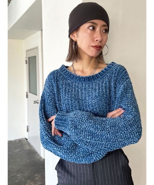 EMODA（エモダ）の「モールクロスニット（ニット/セーター・レディース・ブラック/グレー/アイボリー/ブルー・FREE）」の12枚目の写真