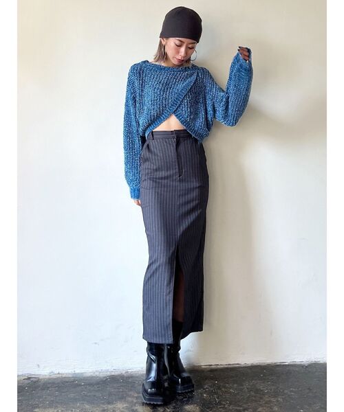 EMODA（エモダ）の「モールクロスニット（ニット/セーター・レディース・ブラック/グレー/アイボリー/ブルー・FREE）」の14枚目の写真