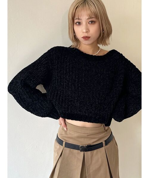 EMODA（エモダ）の「モールクロスニット（ニット/セーター・レディース・ブラック/グレー/アイボリー/ブルー・FREE）」の21枚目の写真