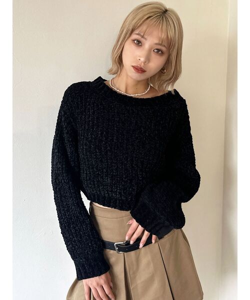EMODA（エモダ）の「モールクロスニット（ニット/セーター・レディース・ブラック/グレー/アイボリー/ブルー・FREE）」の22枚目の写真