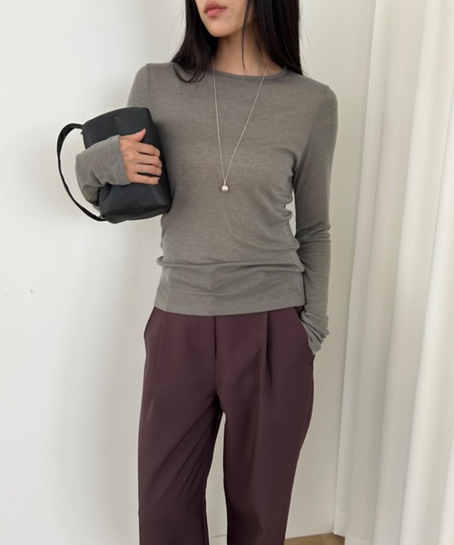 tシャツ テンセル ウール スモーク シアーロンT レディース テンセル ウール スモーク シアーロンT（Tシャツ/カットソー