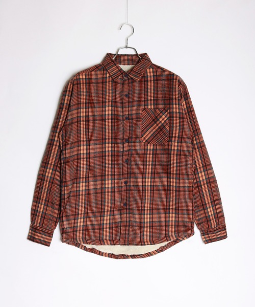 WESTSEA（ウエストシー）の「ビエラ風 裏ボア カジュアル チェックシャツ（シャツ/ブラウス・メンズ・オレンジ/ブラウン/ブルー/ブルー系その他/レッド/グリーン/ブルー系その他3/レッド系その他/ベージュ・L/M/LL）」の9枚目の写真