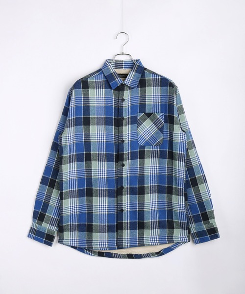 WESTSEA（ウエストシー）の「ビエラ風 裏ボア カジュアル チェックシャツ（シャツ/ブラウス・メンズ・オレンジ/ブラウン/ブルー/ブルー系その他/レッド/グリーン/ブルー系その他3/レッド系その他/ベージュ・L/M/LL）」の7枚目の写真