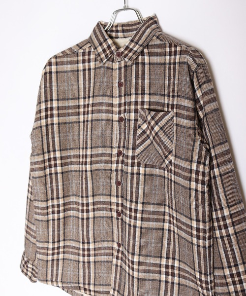 WESTSEA（ウエストシー）の「ビエラ風 裏ボア カジュアル チェックシャツ（シャツ/ブラウス・メンズ・オレンジ/ブラウン/ブルー/ブルー系その他/レッド/グリーン/ブルー系その他3/レッド系その他/ベージュ・L/M/LL）」の11枚目の写真