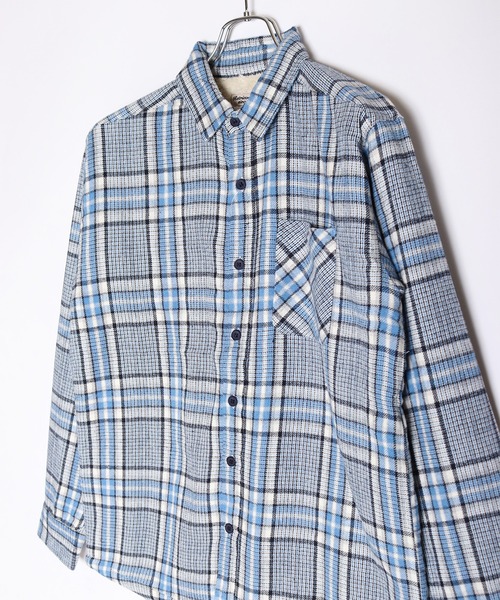 WESTSEA（ウエストシー）の「ビエラ風 裏ボア カジュアル チェックシャツ（シャツ/ブラウス・メンズ・オレンジ/ブラウン/ブルー/ブルー系その他/レッド/グリーン/ブルー系その他3/レッド系その他/ベージュ・L/M/LL）」の12枚目の写真