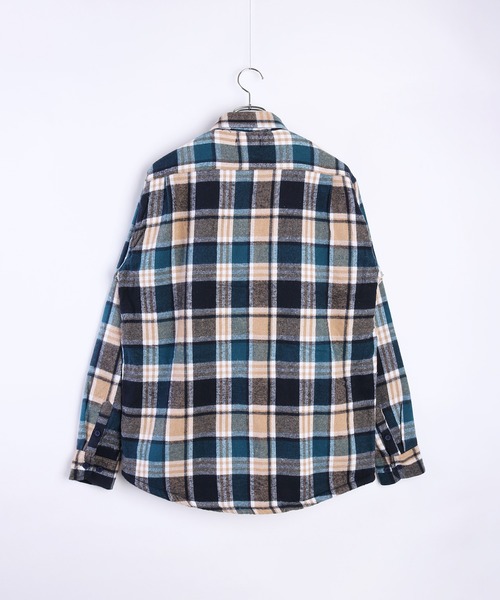 WESTSEA（ウエストシー）の「ビエラ風 裏ボア カジュアル チェックシャツ（シャツ/ブラウス・メンズ・オレンジ/ブラウン/ブルー/ブルー系その他/レッド/グリーン/ブルー系その他3/レッド系その他/ベージュ・L/M/LL）」の15枚目の写真