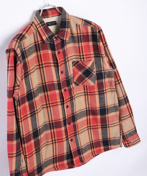 WESTSEA（ウエストシー）の「ビエラ風 裏ボア カジュアル チェックシャツ（シャツ/ブラウス・メンズ・オレンジ/ブラウン/ブルー/ブルー系その他/レッド/グリーン/ブルー系その他3/レッド系その他/ベージュ・L/M/LL）」の20枚目の写真