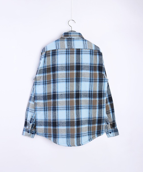 WESTSEA（ウエストシー）の「ビエラ風 裏ボア カジュアル チェックシャツ（シャツ/ブラウス・メンズ・オレンジ/ブラウン/ブルー/ブルー系その他/レッド/グリーン/ブルー系その他3/レッド系その他/ベージュ・L/M/LL）」の17枚目の写真