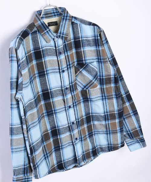 WESTSEA（ウエストシー）の「ビエラ風 裏ボア カジュアル チェックシャツ（シャツ/ブラウス・メンズ・オレンジ/ブラウン/ブルー/ブルー系その他/レッド/グリーン/ブルー系その他3/レッド系その他/ベージュ・L/M/LL）」の18枚目の写真