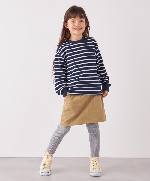SHIPS any(シップス エニィ)の「SHIPS any: リンガーネック ボーダー 長袖 ポケット Tシャツ<KIDS>(Tシャツ/カットソー・キッズ・カーキ/ネイビー/ブルー/ブラック・M(125-135)/L(140-150)/S(110-120))」の22枚目の写真