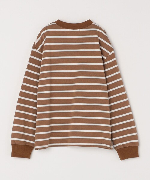 SHIPS any(シップス エニィ)の「SHIPS any: リンガーネック ボーダー 長袖 ポケット Tシャツ<KIDS>(Tシャツ/カットソー・キッズ・カーキ/ネイビー/ブルー/ブラック・M(125-135)/L(140-150)/S(110-120))」の16枚目の写真