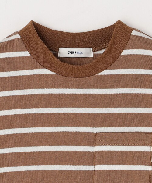 SHIPS any(シップス エニィ)の「SHIPS any: リンガーネック ボーダー 長袖 ポケット Tシャツ<KIDS>(Tシャツ/カットソー・キッズ・カーキ/ネイビー/ブルー/ブラック・M(125-135)/L(140-150)/S(110-120))」の15枚目の写真