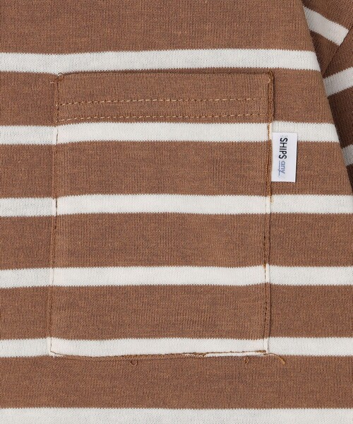 SHIPS any(シップス エニィ)の「SHIPS any: リンガーネック ボーダー 長袖 ポケット Tシャツ<KIDS>(Tシャツ/カットソー・キッズ・カーキ/ネイビー/ブルー/ブラック・M(125-135)/L(140-150)/S(110-120))」の13枚目の写真