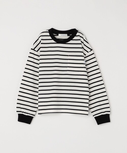 SHIPS any(シップス エニィ)の「SHIPS any: リンガーネック ボーダー 長袖 ポケット Tシャツ<KIDS>(Tシャツ/カットソー・キッズ・カーキ/ネイビー/ブルー/ブラック・M(125-135)/L(140-150)/S(110-120))」の10枚目の写真