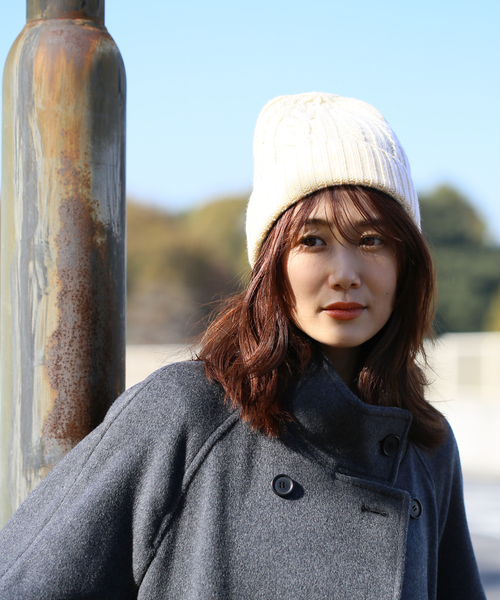 JOURNAL STANDARD relume（ジャーナルスタンダード　レリューム）の「【HTS / エイチティーエス】CABLE WATCH CAP：キャップ（ニットキャップ/ビーニー・レディース・ブルー/ブラック/ホワイト×ホワイト/ベージュ系その他・FREE）」の12枚目の写真