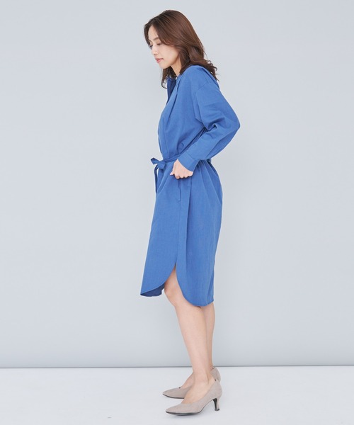 Arnold Palmer（アーノルドパーマー）の「ソフトコーデュロイ シャツ ワンピース（シャツワンピース・レディース・ベージュ/ブルー・S/L/M）」の16枚目の写真