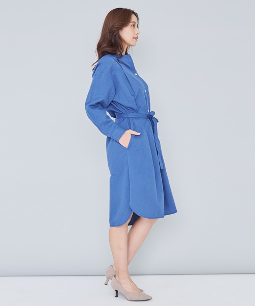 Arnold Palmer（アーノルドパーマー）の「ソフトコーデュロイ シャツ ワンピース（シャツワンピース・レディース・ベージュ/ブルー・S/L/M）」の17枚目の写真