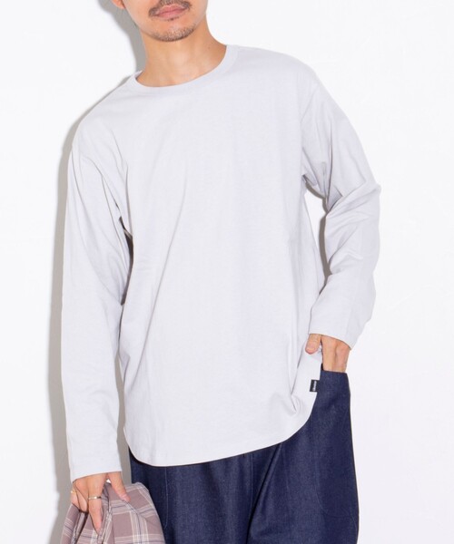 GLOSTER(グロスター)の「【GLOSTER/グロスター】レイヤードラウンド長袖Tシャツ オールマイティー AlmighTee(Tシャツ/カットソー・メンズ・ミント/ライトグレー/ホワイト/ブラック・S/M/L)」の3枚目の写真
