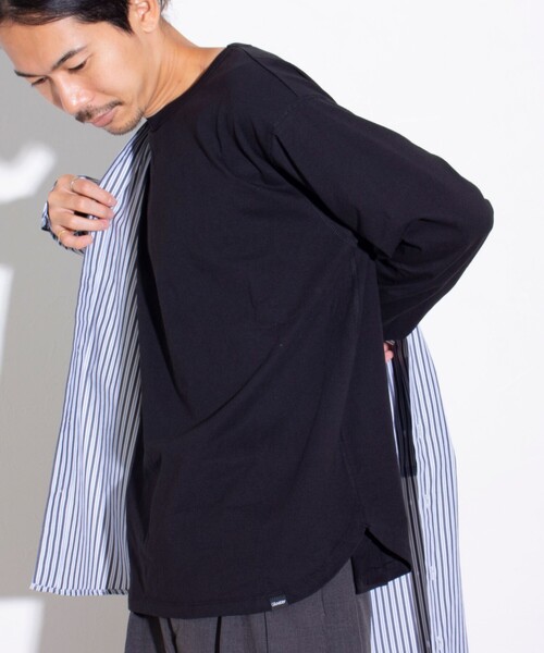 GLOSTER(グロスター)の「【GLOSTER/グロスター】レイヤードラウンド長袖Tシャツ オールマイティー AlmighTee(Tシャツ/カットソー・メンズ・ミント/ライトグレー/ホワイト/ブラック・S/M/L)」の1枚目の写真