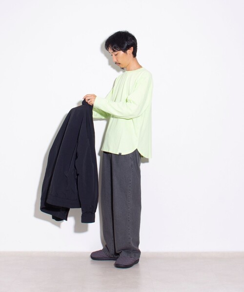 GLOSTER(グロスター)の「【GLOSTER/グロスター】レイヤードラウンド長袖Tシャツ オールマイティー AlmighTee(Tシャツ/カットソー・メンズ・ミント/ライトグレー/ホワイト/ブラック・S/M/L)」の9枚目の写真