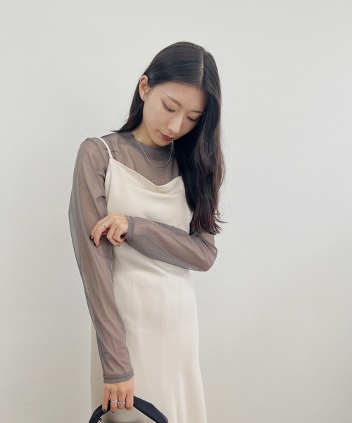 ISOOK(アイスー)の「【ISOOK / アイスー】サテンロングキャミワンピース / サテンワンピ ロング丈 キャミワンピ ドレス ZOZOTOWN限定(ワンピース・レディース・ブラック/アイボリー・FREE)」の13枚目の写真