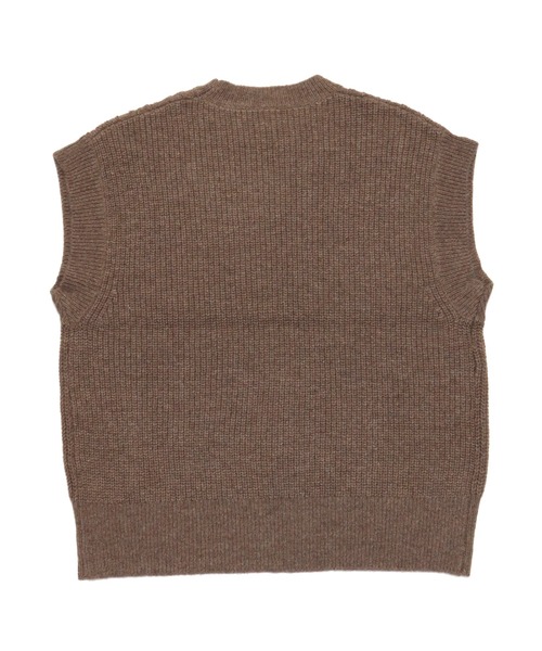 Pitta Re:)（ピッタリ）の「ラムウール混 ケーブルニットベスト（ベスト・レディース・グリーン/モカ/チャコール・L/M）」の9枚目の写真