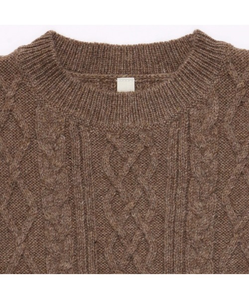 Pitta Re:)（ピッタリ）の「ラムウール混 ケーブルニットベスト（ベスト・レディース・グリーン/モカ/チャコール・L/M）」の10枚目の写真