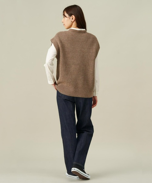 Pitta Re:)（ピッタリ）の「ラムウール混 ケーブルニットベスト（ベスト・レディース・グリーン/モカ/チャコール・L/M）」の18枚目の写真