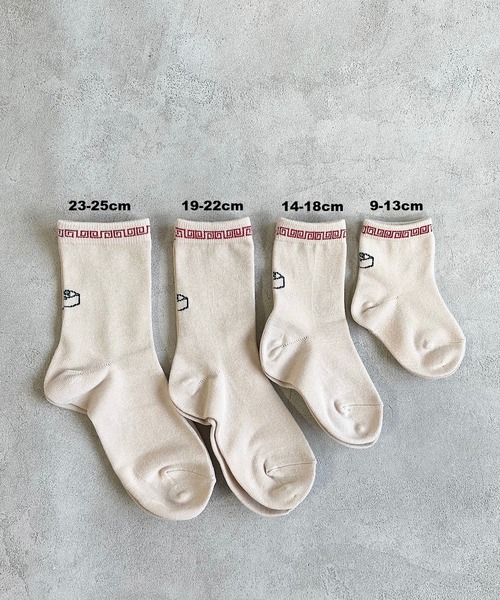 MARKEY'S（マーキーズ）の「クルーソックス/しゅ（19～22cm）（ソックス/靴下・キッズ・オフホワイト/ピンク/イエロー・M/L）」の5枚目の写真