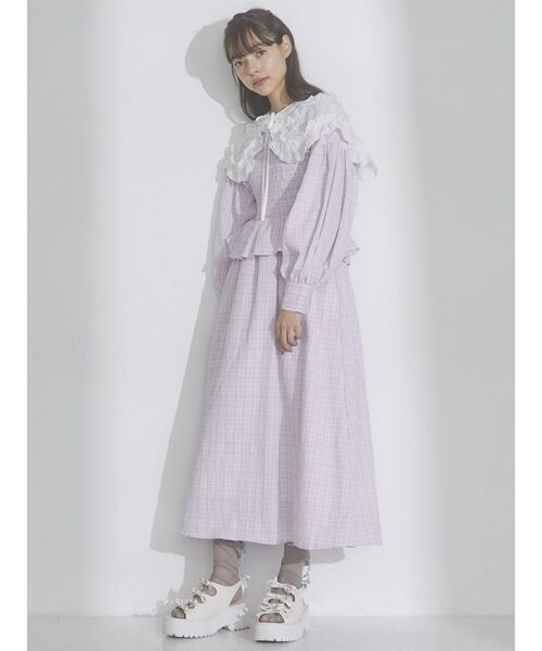 merry jenny（メリージェニー）の「シアーチェックカラー（付け襟・レディース・オフホワイト/ピンク/ブラック・FREE）」の20枚目の写真