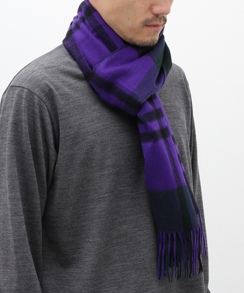 Joshua Ellis カシミヤマフラー プライマリーウォッチ 35×190