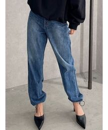 ハイウエスト タックジョガー デニムパンツ