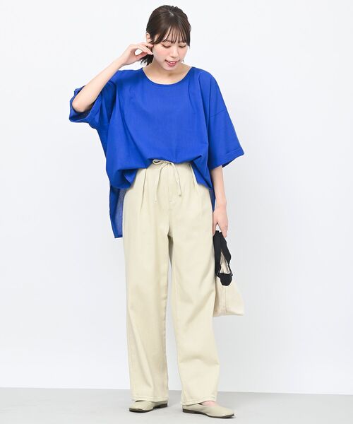 rps（アールピーエス）の「ハトメワイドパンツ（スラックス・レディース・インディゴブルー/ブルー/アイボリー・フリー）」の21枚目の写真