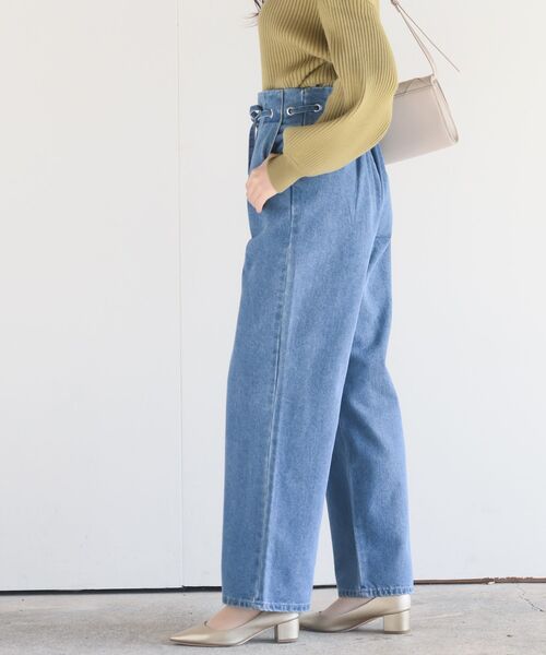 rps（アールピーエス）の「ハトメワイドパンツ（スラックス・レディース・インディゴブルー/ブルー/アイボリー・フリー）」の17枚目の写真