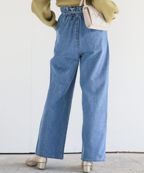 rps（アールピーエス）の「ハトメワイドパンツ（スラックス・レディース・インディゴブルー/ブルー/アイボリー・フリー）」の14枚目の写真