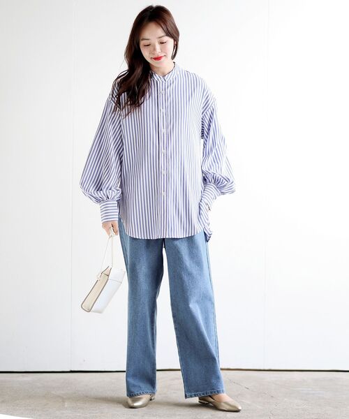 rps（アールピーエス）の「ハトメワイドパンツ（スラックス・レディース・インディゴブルー/ブルー/アイボリー・フリー）」の19枚目の写真