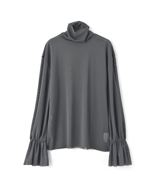 marjour(マージュール)の「SHEER HIGHNECK TOPS(Tシャツ/カットソー・レディース・アイボリー/チャコールグレー・M)」の22枚目の写真