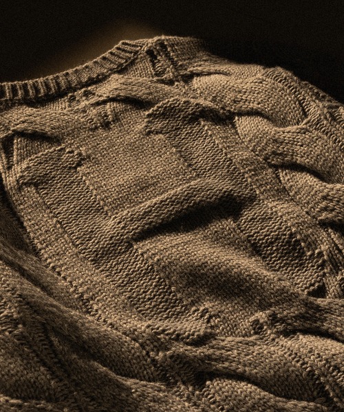 HUF（ハフ）の「CLASSIC H CABLE SWEATER / HUF セーター ニット（ニット/セーター・メンズ・ベージュ/グレー・LARGE/X-LARGE/MEDIUM/XX-LARGE/SMALL）」の19枚目の写真