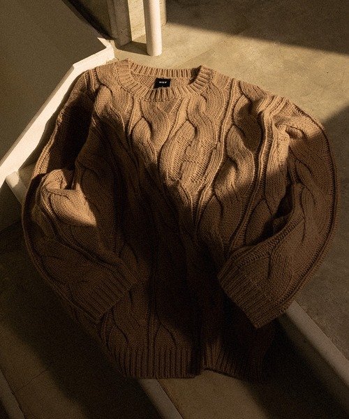 HUF（ハフ）の「CLASSIC H CABLE SWEATER / HUF セーター ニット（ニット/セーター・メンズ・ベージュ/グレー・LARGE/X-LARGE/MEDIUM/XX-LARGE/SMALL）」の20枚目の写真